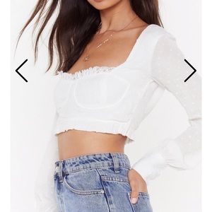 CUTE WHITE NASTY GAL TOP NEW WITH TAGS